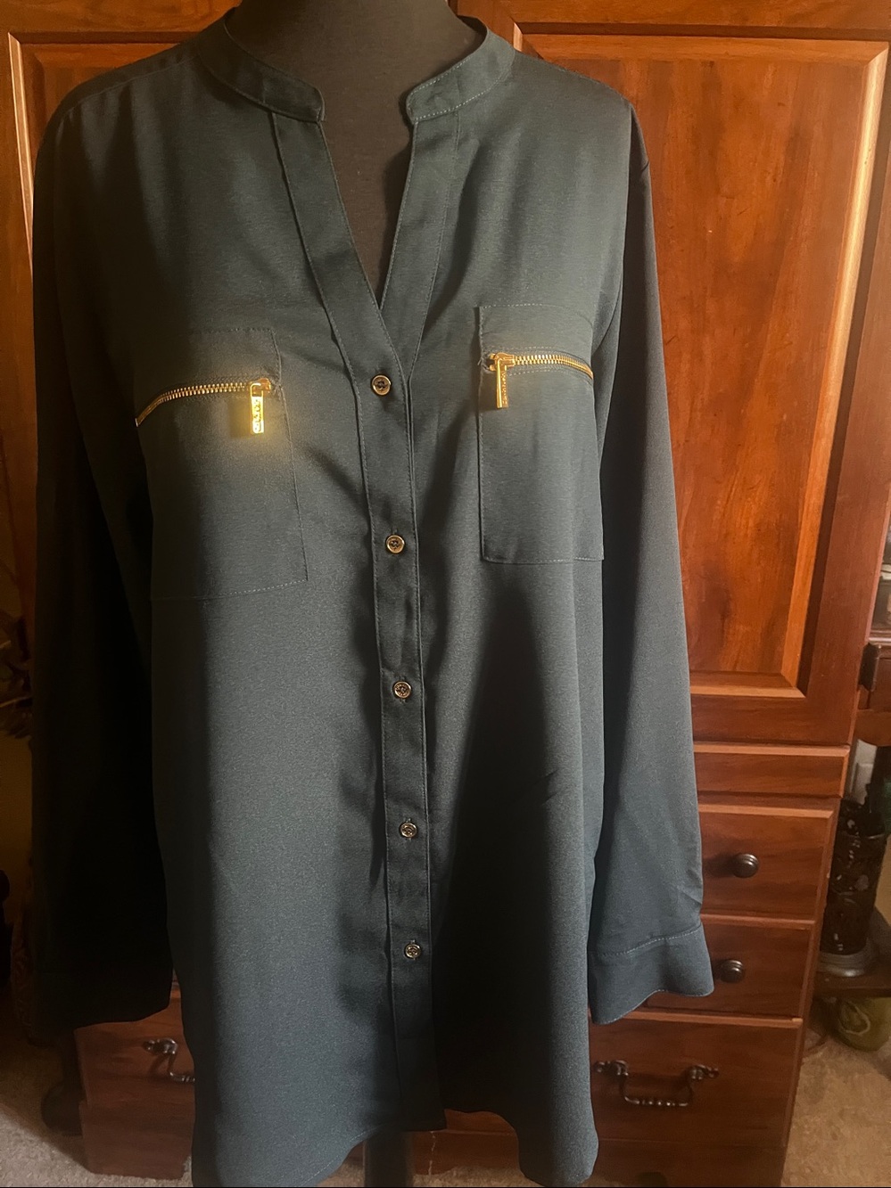 Calvin Klein Black Button-Up Top